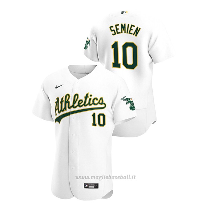 Maglia Baseball Uomo Oakland Athletics Marcus Semien Autentico 2020 Primera Bianco